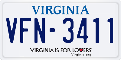VA license plate VFN3411