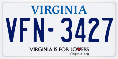 VA license plate VFN3427