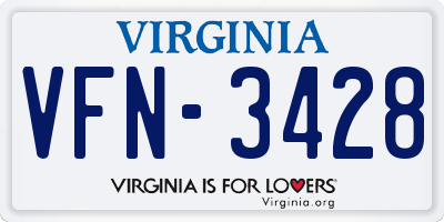 VA license plate VFN3428