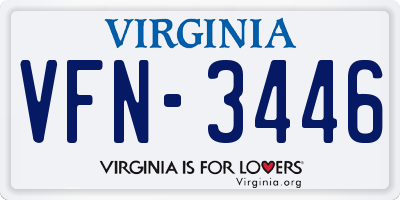 VA license plate VFN3446