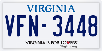 VA license plate VFN3448