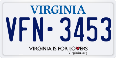 VA license plate VFN3453