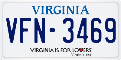 VA license plate VFN3469
