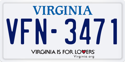 VA license plate VFN3471
