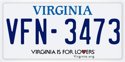 VA license plate VFN3473