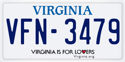 VA license plate VFN3479
