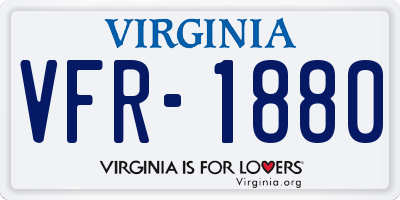 VA license plate VFR1880