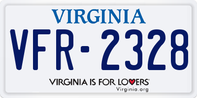 VA license plate VFR2328