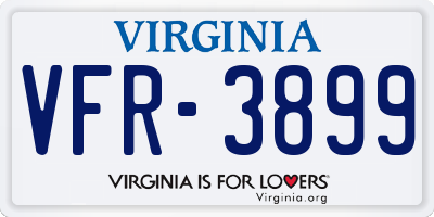 VA license plate VFR3899