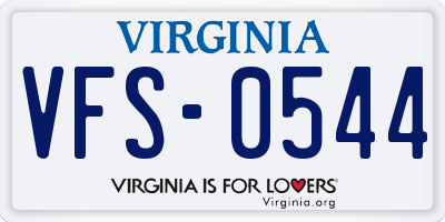 VA license plate VFS0544
