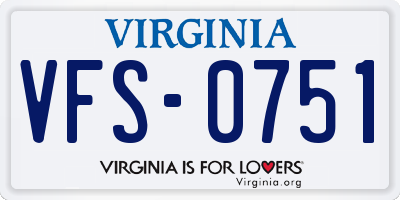 VA license plate VFS0751
