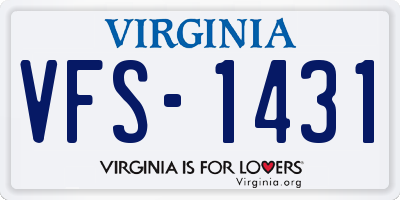 VA license plate VFS1431