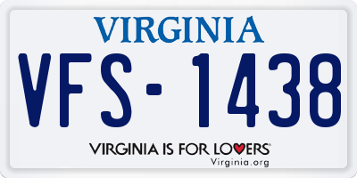 VA license plate VFS1438