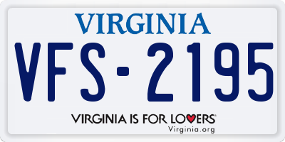 VA license plate VFS2195