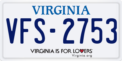 VA license plate VFS2753