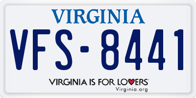 VA license plate VFS8441
