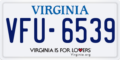 VA license plate VFU6539