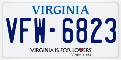 VA license plate VFW6823