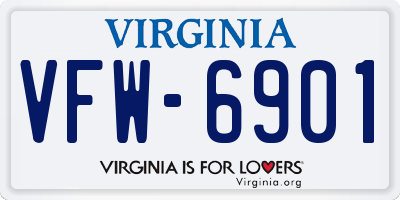 VA license plate VFW6901