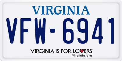 VA license plate VFW6941