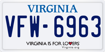 VA license plate VFW6963