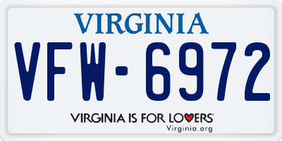 VA license plate VFW6972