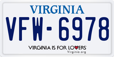 VA license plate VFW6978