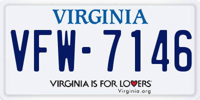 VA license plate VFW7146