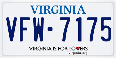 VA license plate VFW7175