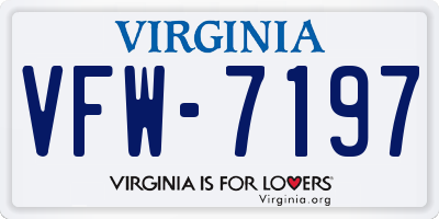 VA license plate VFW7197