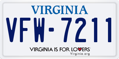 VA license plate VFW7211
