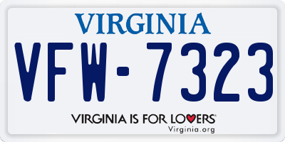 VA license plate VFW7323