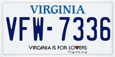 VA license plate VFW7336