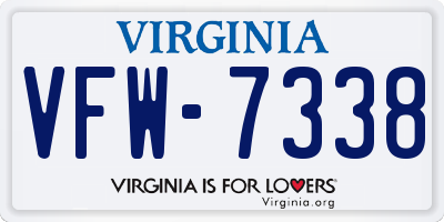 VA license plate VFW7338