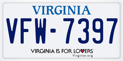 VA license plate VFW7397
