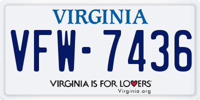 VA license plate VFW7436