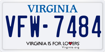 VA license plate VFW7484