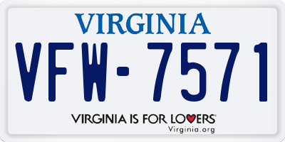 VA license plate VFW7571