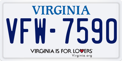 VA license plate VFW7590
