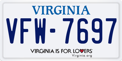 VA license plate VFW7697
