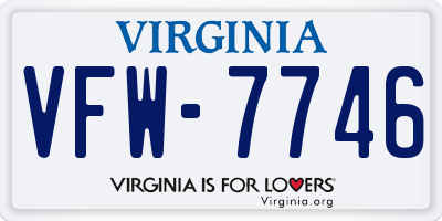 VA license plate VFW7746