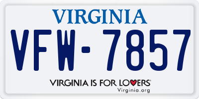 VA license plate VFW7857
