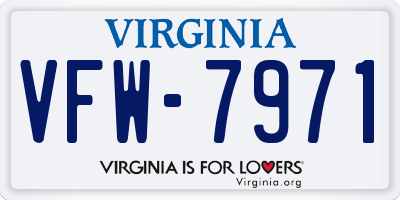VA license plate VFW7971