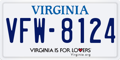 VA license plate VFW8124
