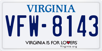 VA license plate VFW8143