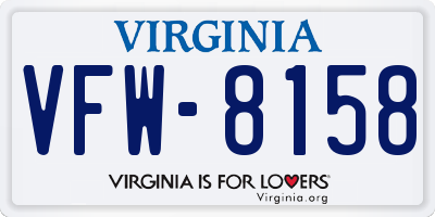 VA license plate VFW8158