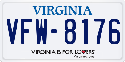 VA license plate VFW8176