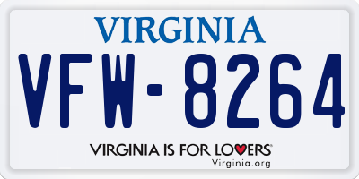 VA license plate VFW8264