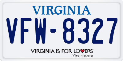 VA license plate VFW8327