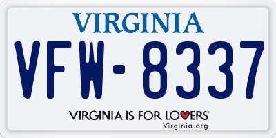 VA license plate VFW8337